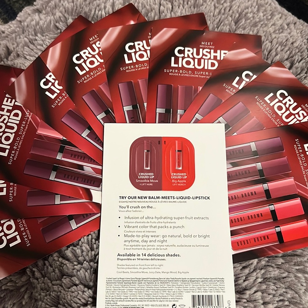 10 Crushed liquid lip samples